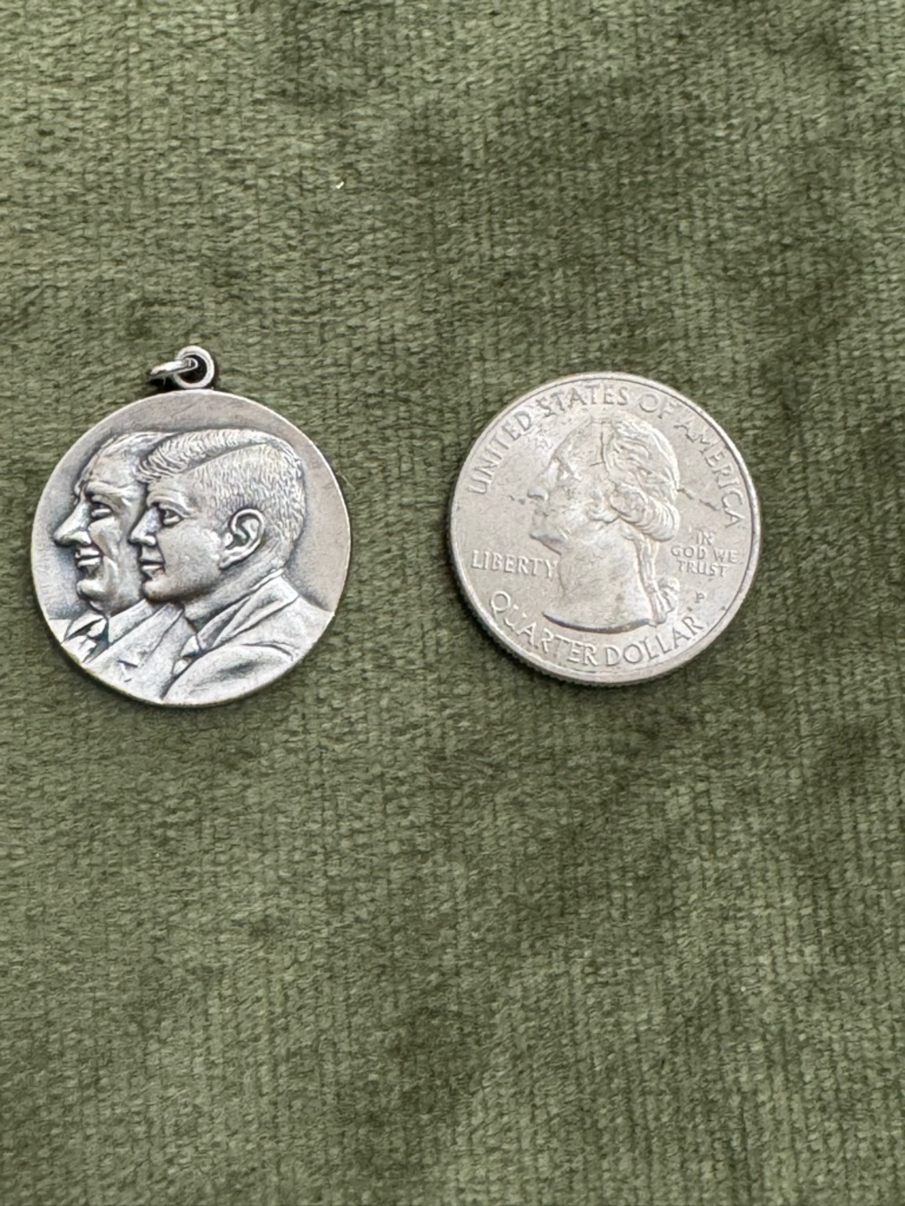 Unbranded Silver-Tone Double Portrait Medallion Pendant